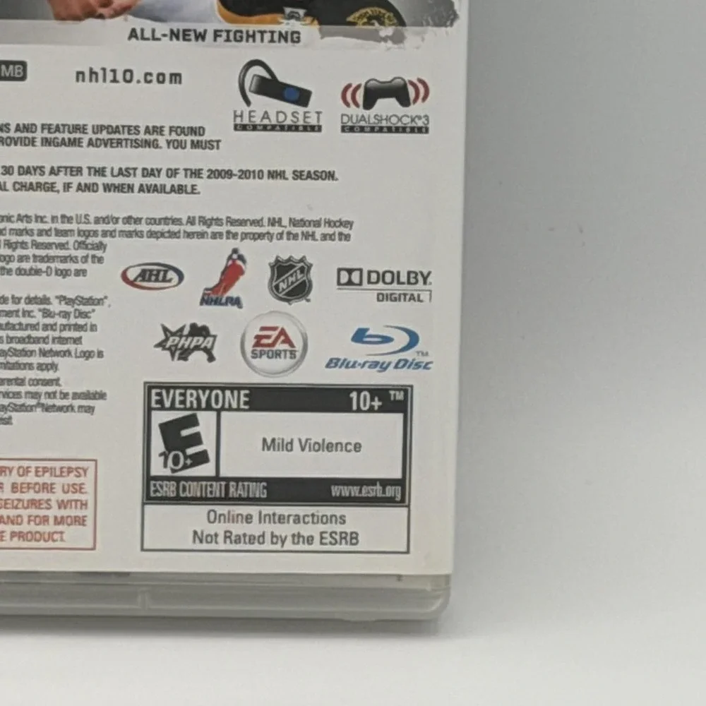 NHL 10 Sony PlayStation 3 Video Game Complete CIB EA Sports Hockey NTSC-U/C E10+